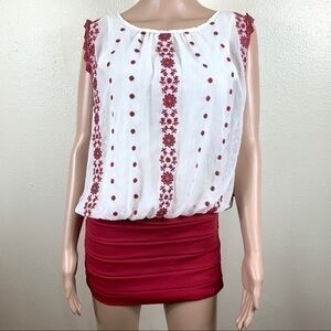 Do&Be Women’s Sleeveless Blouse skirt red white S